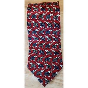 Sinsabang Mens Silk Necktie Red Elephant Animal Print Novelty Classic Wide Tie